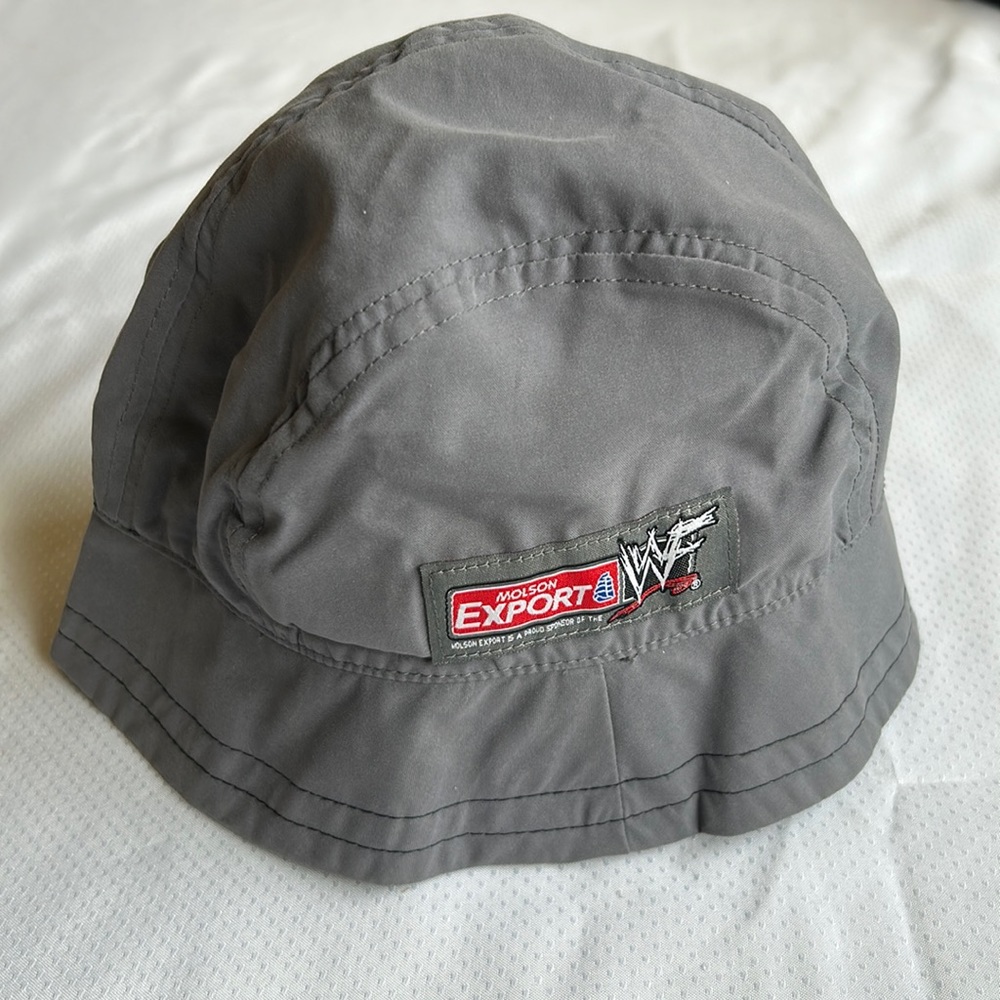 Vintage Molson Export X WWF Bucket Hat Microfibre Wrestling Fishing Camping